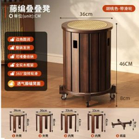 凳子家用收納可疊放實木圓凳餐桌中式客人備用凳客廳六合一疊疊凳