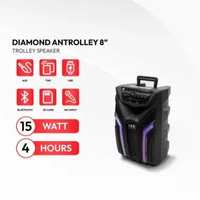 TANAKA Diamond Antrolley Speaker 8/12/15/18 Inch Portable Bluetooth Indoor Outdoor Karaoke Wireless