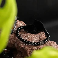 Gelang Tasbih Pria Wanita 33 Butir Batu Kristal Hitam Black Onyx ASLI Alam Natural