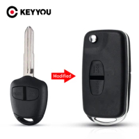 KEYYOU Flip Key 2 Buttons Modified Folding Remote Key Shell Right Blade Case For Mitsubishi New ASX GRANDIS Outlander LANCER-EX