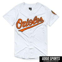 【滿2件再95折】【毒】MLB BAL 巴爾的摩金鶯 經典款 LOGO 白色 棒球球衣