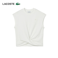 【LACOSTE】母親節首選女裝-時尚扭轉設計棉質背心(白色)