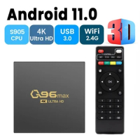 Q96 MAX tv box Android 11 Amlogic S905 4G Quad Core 64 bit 4K HD Set Top Box Media Player H. 265 1GB 8G Home Thea Smart TV