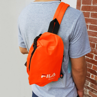 FILA 三角立體單肩包 斜背包 休閒包-橙色