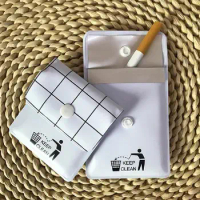 Mini Ashtrays Bag Potable Pocket Ashtray Outdoor Smoking Cigarette Cigar Ash Tray Smoking Cigar Ash Storage Bag Travel Accessory