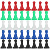 96pcs Plastic Colorful Chess Pieces Board Game Accessories Deucational Chess Pieces Random Color