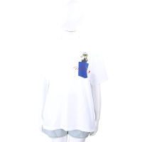 KARL LAGERFELD x Disney 唐老鴨印花拼接口袋白色純棉短袖TEE T恤(中性款/男女可穿)