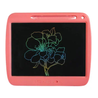 Rechargeable LCD Writing Tablet for Kids, 9 Inch Colorful Doodle Board, Erasable Drawing Tablet Drawing Pad,Pink
