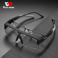 WEST BIKING Myopic Polarized Square Sunglasses Men Photochromic Cycling Fit Over Glasses Driving Fishing UV400 Bicycle Goggles