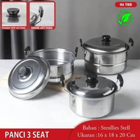Panci Set Stock Pot Panci Susu Mini Stainless Steel Panci Sup Soup Pot Baskom dengan Tutup PANCI SET