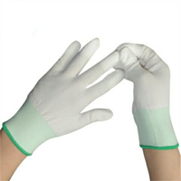 【12雙】pu塗指手套塗掌塗層膠薄款尼龍透氣耐磨防護手套勞保手套