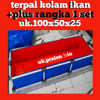 terpal kolam ikan+full set rangka pralon uk.100x50x25 type A5