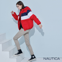 Nautica女裝 修身窄管休閒長褲-卡其