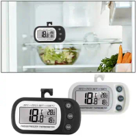 Waterproof Refrigerator Thermometer Digital Refrigerator Thermometer with Lcd Display Magnetic Hanging for Fridge Freezer
