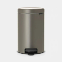比利時製 12L 不銹鋼靜音緩降圓形腳踏垃圾桶 H41.1 cm x L33.8 cm x W25.1 cm 鉑金
