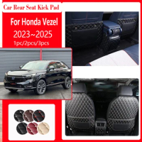 Leather Car Seat Kick Mats For Honda Vezel XR-V XRV RV 2023 2024 2025 Anti-dirty Seat Back Pads Armrest Box Mat Auto Accessories