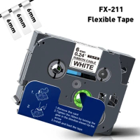 6mm FX211 for Brother Flexible ID Label Tape TZe FX221 FX231 Compatible Brother Label Maker Machine P-Touch Labeller PT-H110