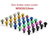 12pcs Bicycle disc brake rotor screw titanium m5x10/12mm mtb road bike BMX disc installation ti bolt Bottle cage titanium bolts