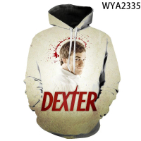 2025 New แฟชั่นใหม่เสื้อมีฮู้ด Dexter เสื้อสเวตเตอร์พิมพ์ลาย3D ผู้ชายผู้หญิงเด็กเสื้อมีฮู้ดแนวสยองขว
