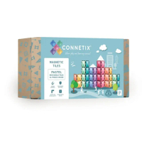 【Connetix 磁樂】澳洲 Connetix 磁力片- 24片粉彩長方條組(STEAM 玩具)