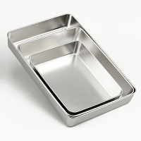 不銹鋼盆長方形家用廚房盆子盒子帶蓋大號商用方盆平底菜盆餐盆