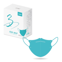 【中衛】醫療口罩-3D立體-月河藍1盒入-鬆緊耳帶(30入/盒)