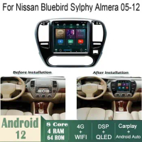 Car Android GPS Navigation Wifi 10.4" For Nissan Bluebird Sylphy Almera radio
