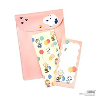 日本製 Snoopy史努比信紙信封套裝 史諾比信紙信封套裝  (帶小袋收納袋) 文具信紙信封套裝 平行進口