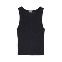 Loewe Anagram Tank Top In Ribbed Silk Black