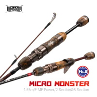 Kingdom MicroMonster 1.55m F MF Action Fishing Rod Casting Spinning 3 Sections FUJI Guide UL Power T