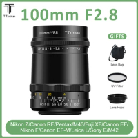 TTArtisan 100mm F2.8 Full Frame Lens M42 Mount Adapter Ring to Sony E A Nikon Z F Canon EF RF EF-M Leica L M42 Fuji XF Pentax KA