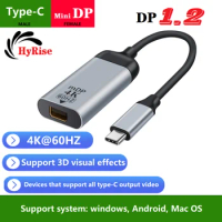 USB C to DisplayPort Converter Cable, MINIDP Type C Thunderbolt 3 Compatible to Female DP Cable for MacBook Galaxy Huawei