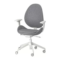 kursi kantor dgn sndrn tangan, Gunnared abu-abu medium/putih