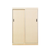 【南亞塑鋼】5.2尺二推/拉門塑鋼衣櫃(白橡色)