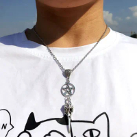 Skeleton Choker Chain for Women Evil Dragon Bat Skull Necklaces Goth Punk Men Jewelry Wholesale Silver Color Accessories VGN070