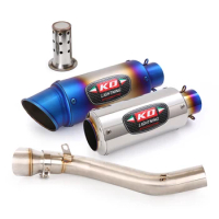For Honda CB650F CBR650F 2014-2018 CB650R CBR650R 2019-2023 Motorcycle Exhaust Mid Connect Pipe 60mm Carbon Fiber Muffler Escape