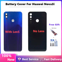 Back Cover Housing For Nova3i Back Battery Glass Cover Panel Rear Door Case For Huawei Nova 3i With Camera Lens