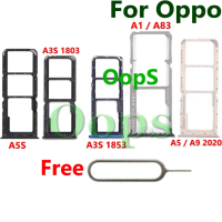 Pemegang sim tray untuk OPPO A3S, A5S, A5, A9 (2020), A1 dan A83; slot kad SIM dengan pembaca/pengec
