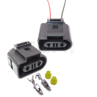 1 Set 2 Way Starter Auto Coolant Temperature Sensor Plugs For VW Audi 1K0973202 1K0 973 202 Antifreeze Water Level Sensor Socket