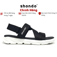 Giày Sandals SHONDO nam nữ F6 Sport Quai hậu Đen Đế Trắng  - F6S003