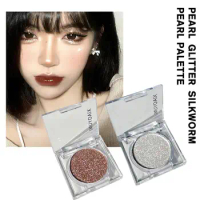 Fashion Monochrome EyeShadow Pearlescent Matte Large Polarized Sequins Glitter Highlight Beauty Texture Eye Makeup Foggy Ey Q0N3