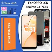 จอแสดงผล LCD, หน้าจอสัมผัส, ตัวเลข, สำหรับ OPPO Realme C35 และ C31, 100% ทดสอบ, เข้ากันได้กับ RMX351