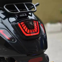Hot sale motorcycle brake LED taillights blackened smoked modified flow tail lights For Vespa Spring Sprint 150