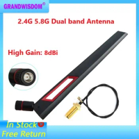 2.4G 5G 5.8G Dual band antenna 8dbi SMA male wlan wifi dual band antene router ipex1 4 SMA female pigtail Extension Cable ZIGBEE