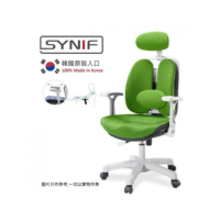 韓國SYNIF - INNO Health 雙背 電腦椅(升降扶手白框別注版)-白框綠色