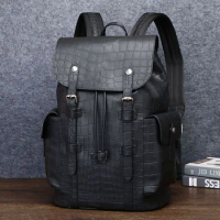 Men's Backpack Genuine leather bag New Real Cowhide leather backpack Business Casual Backpack Large Capacity Travel Bag
