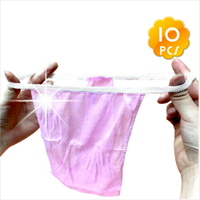 【按摩桑拿必備】小天使棉質拋棄式紙褲丁字褲(10入)-一般型粉色 [49060]