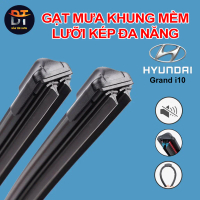 ※[LƯỠI KÉP] Bộ gạt mưa lưỡi kép cao cấp HYUNDAI I10, thanh cần gạt nước mưa 2 lưỡi khung mềm đa năng