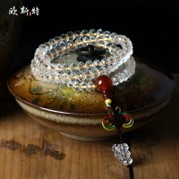 108顆佛珠 金剛薩埵修法專用佛珠藏族飾品 菱角白水晶念珠手串