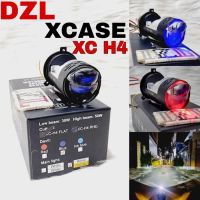 Lampu utama depan biled xcase xc h4 blue lens premium devil kipas projector mini 50 watt putih kunin